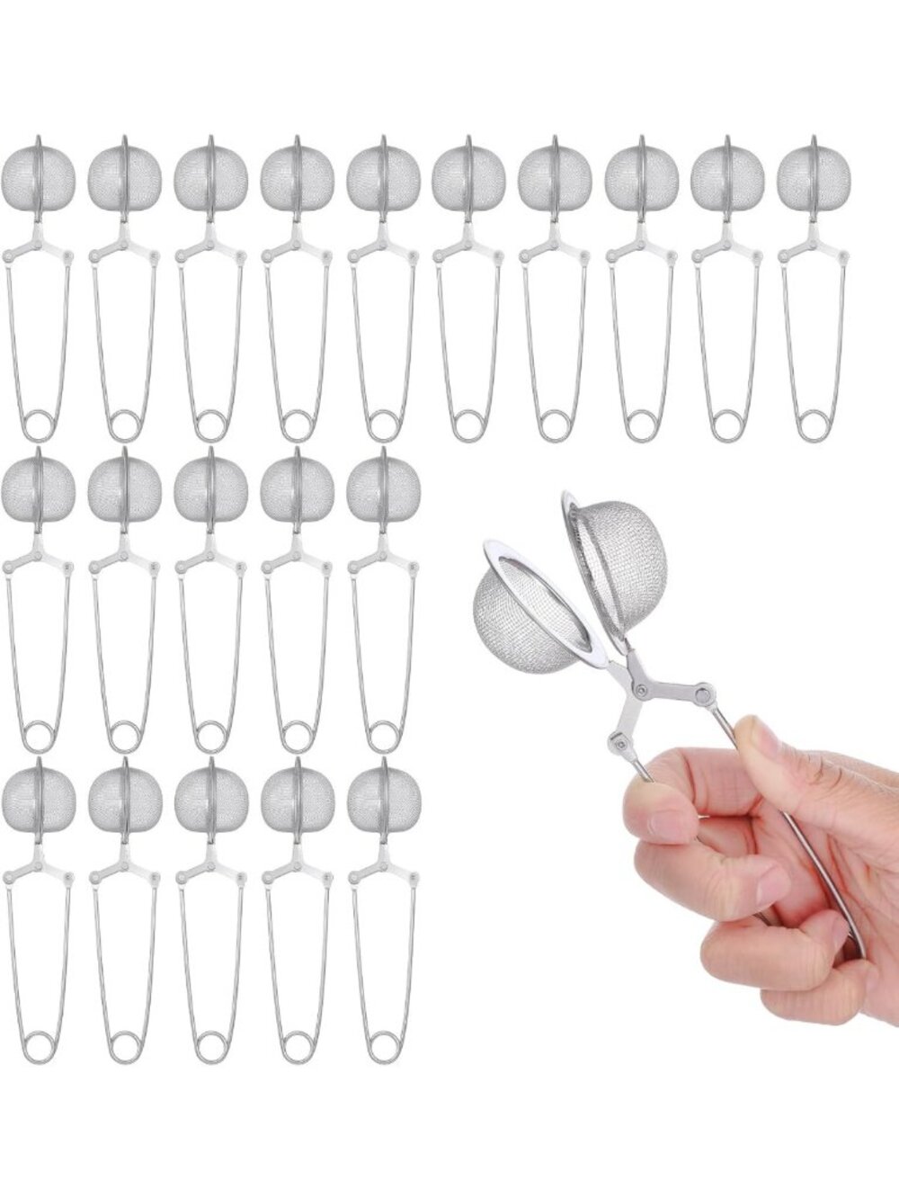 20 Pcs Stainless Steel Tea Infuser Strainers - Reusable Mesh Balls for Loose